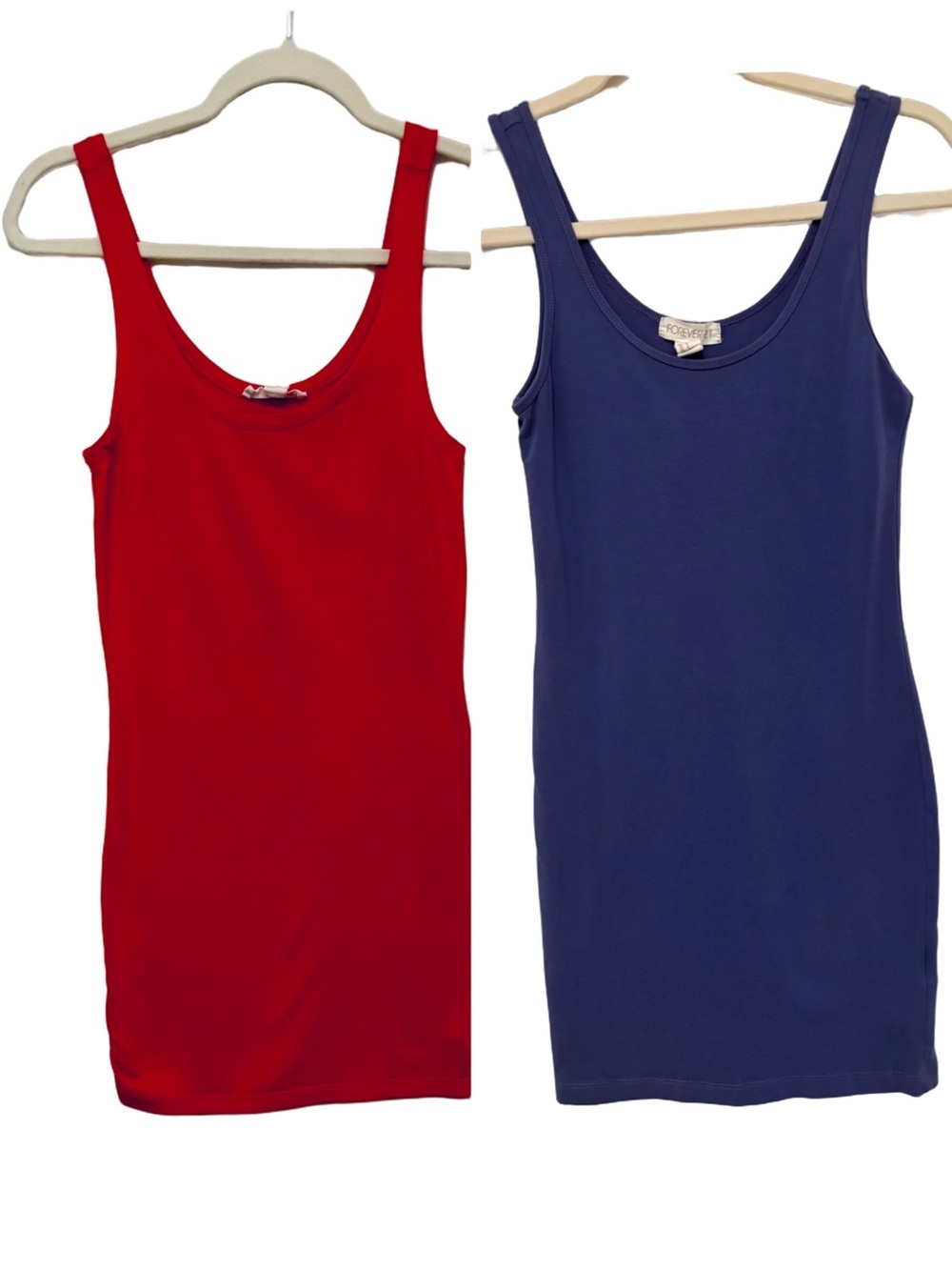 Bundle of Two Forever 21 Tank Dresses Red & Blue Small